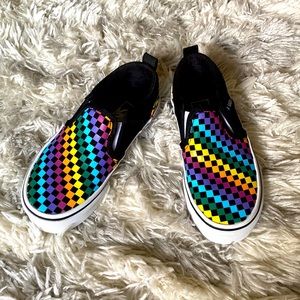 Kids Vans Asher Rainbow Mini Check Shoes Size 12
